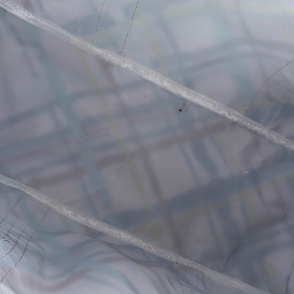 Thirty One Blue/Brown Plaid Canvas Utility Tote Bag with Brown Straps - Picture 10 of 10